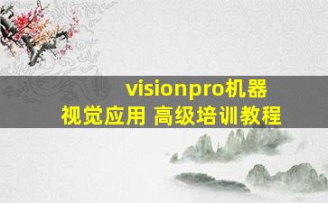 visionpro机器视觉应用 高级培训教程